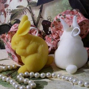 Free USA Shipping Beeswax Bunny Rabbit Candle Larger Size image 1