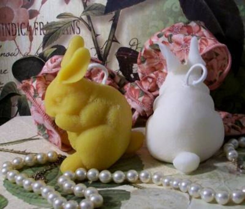 Free USA Shipping Beeswax Bunny Rabbit Candle Larger Size image 1