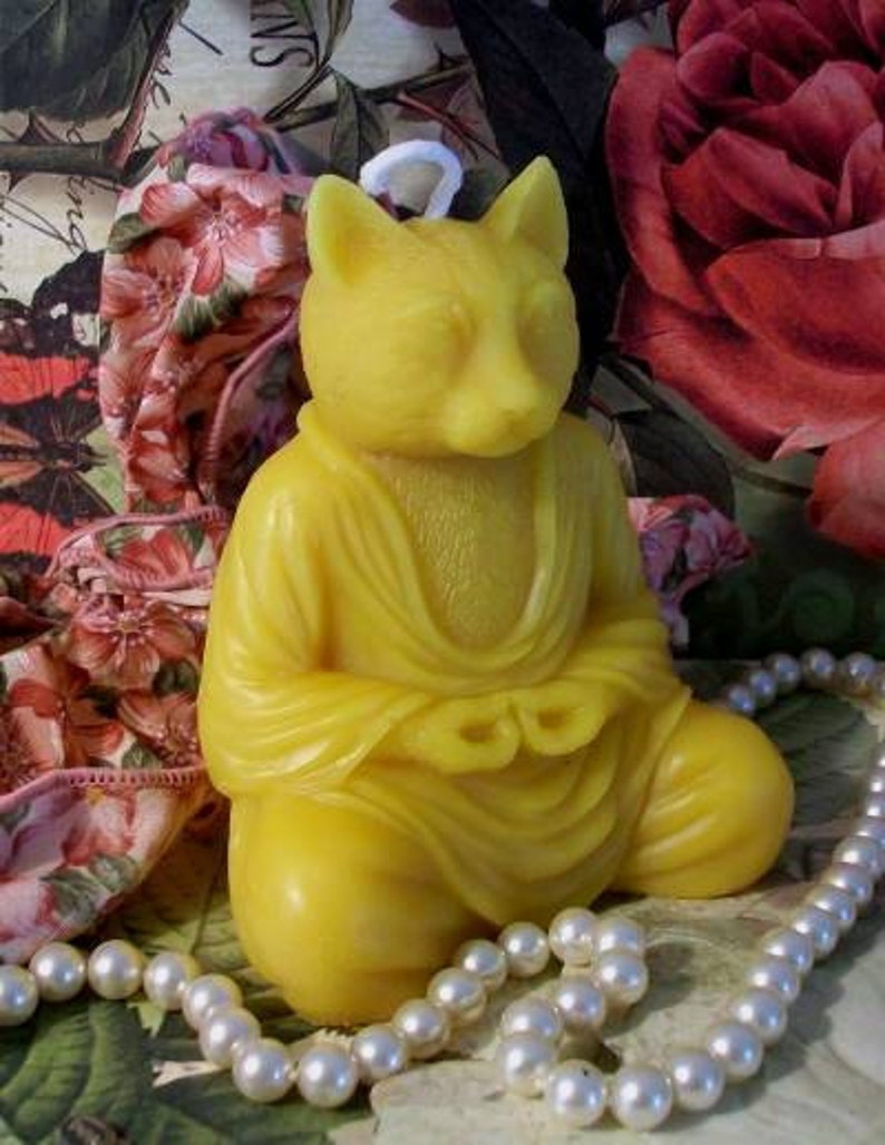 Beeswax Meditation Yoga Buddha Zen Cat OR Zen Dog Candle Etsy