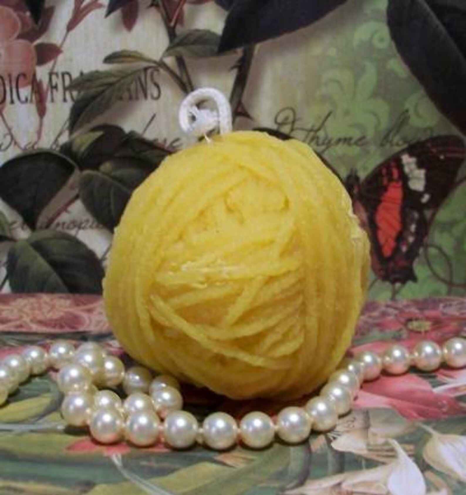Beeswax Yarn Ball Candle Etsy