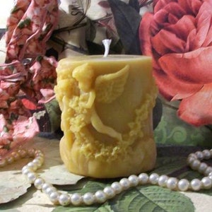 Free USA Shipping Beeswax Cherub Angel Cupid Pillar Candle Large