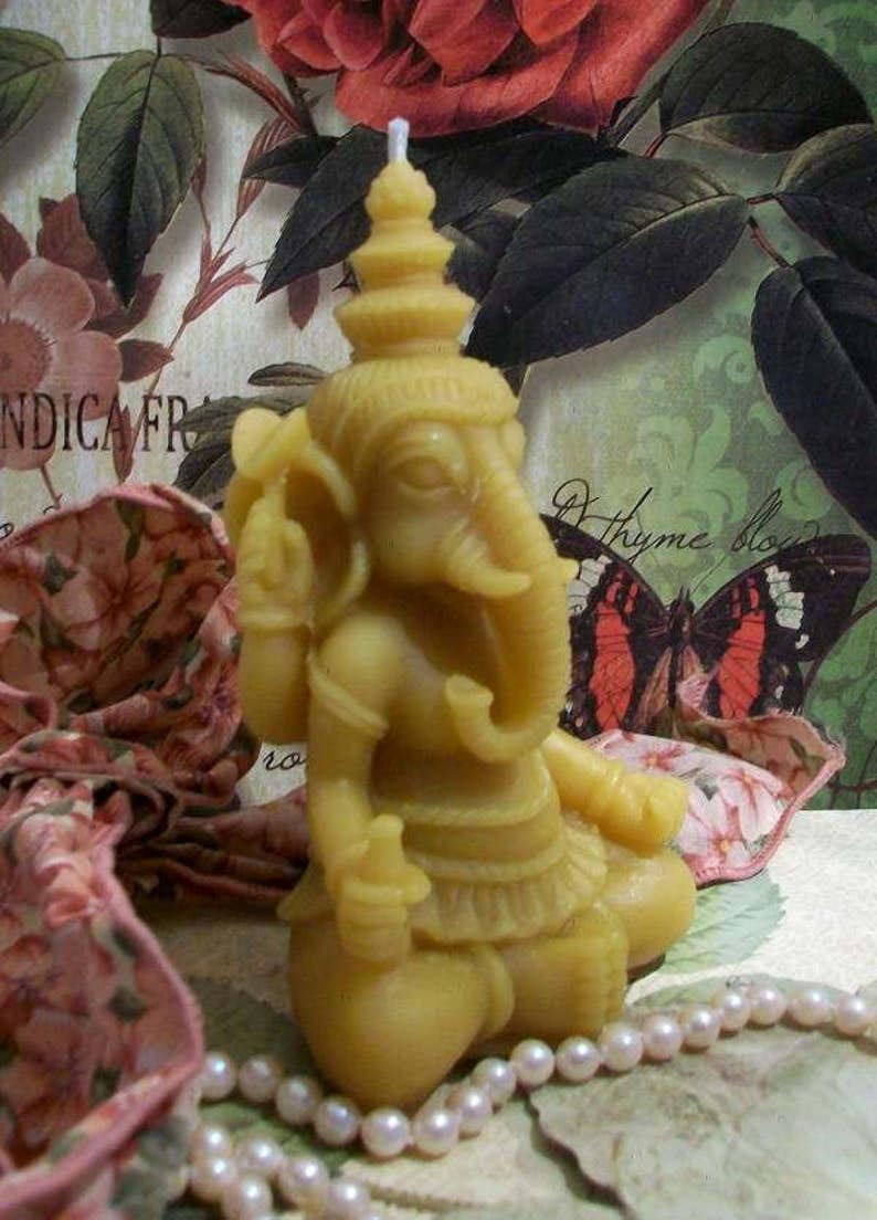 Free USA Shipping Hindu Lord Ganesha Ganesh Beeswax Candle God image 2