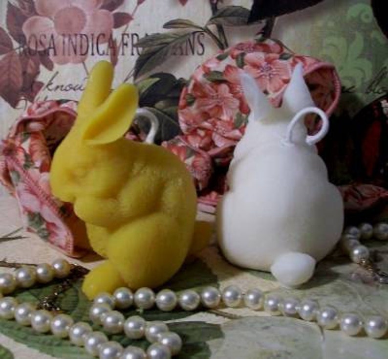 Free USA Shipping Beeswax Bunny Rabbit Candle Larger Size image 4