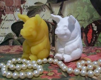 Free USA Shipping Beeswax Happy Little Pig Candle Choice Of Color