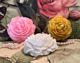 Free USA Shipping Beeswax Peony Flower Candle Choice Of Color