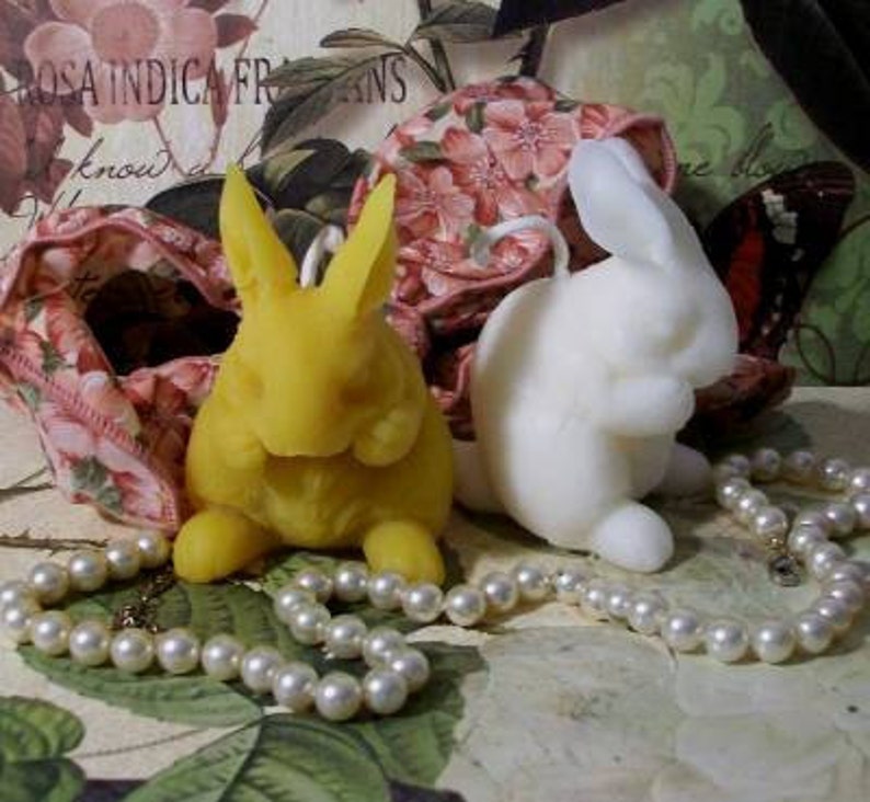 Free USA Shipping Beeswax Bunny Rabbit Candle Larger Size image 2