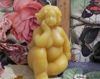 Beeswax Nude Woman Goddess Candle