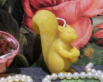 Free USA Shipping Beeswax Squirrel Candle