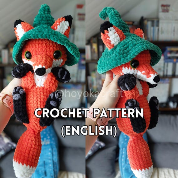 Witchy Fox Crochet Pattern: with Removable Hat (PDF Pattern)