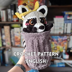 Raccoon Trash Panda Amigurumi Crochet Pattern with Removable Hats (PDF Pattern)