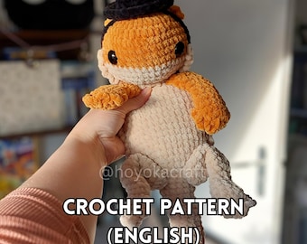 Bearded Dragon Amigurumi Crochet Pattern with Top and Dragon Hat (PDF Pattern)