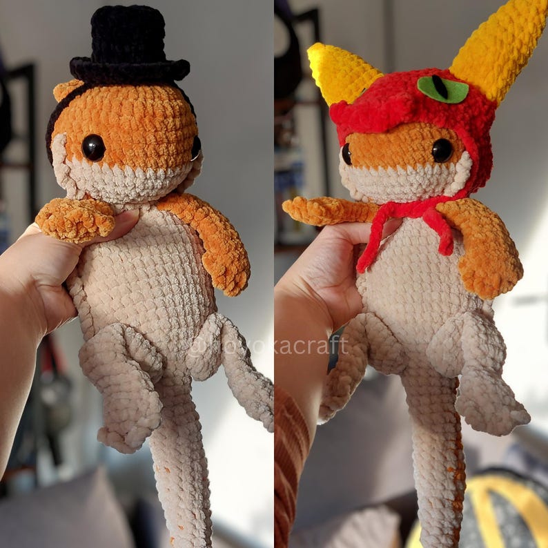 Bearded Dragon Amigurumi Crochet Pattern With Top and Dragon Hat (PDF ...