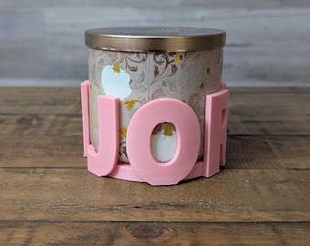 Portavelas personalizado con nombre - Decoración personalizada para el hogar