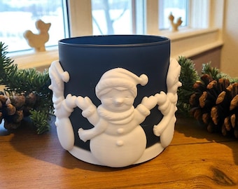 Candelabro de muñeco de nieve: decoración festiva de invierno, centro de mesa navideño