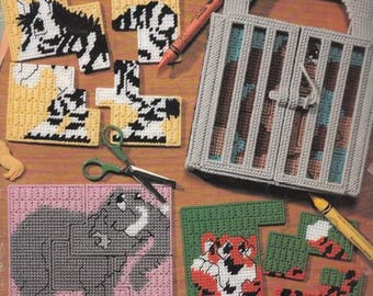 Vintage PDF plastic canvas pattern – puzzles