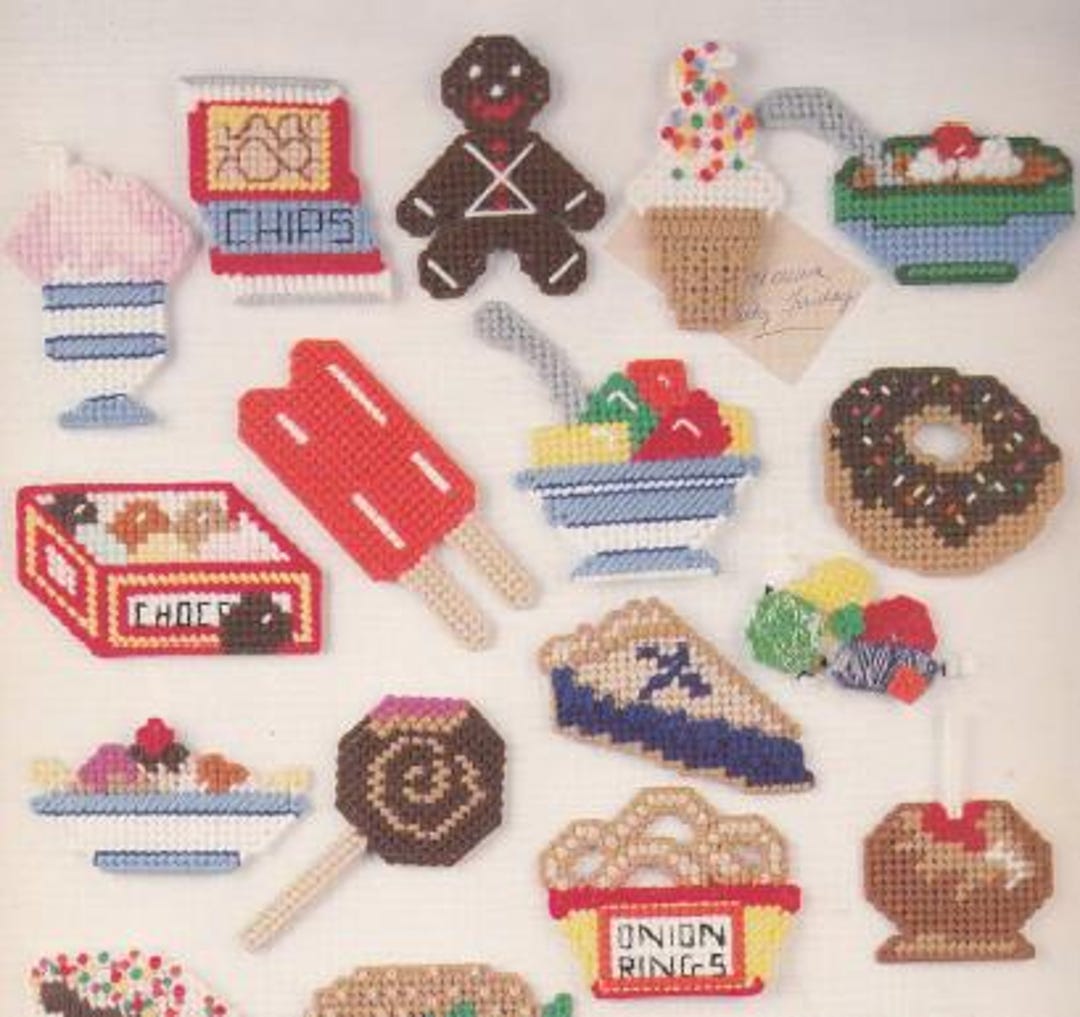 Vintage PDF Plastic Canvas Pattern - Food Shaped Magnets - Etsy