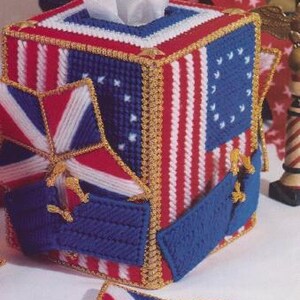 Vintage PDF plastic canvas pattern - Star-Spangled Salute
