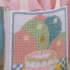 ヴィンテージ PDF プラスチック キャンバス パターン - 誕生日ギフトバッグ