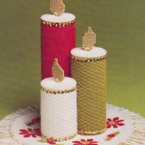 Vintage PDF plastic canvas pattern - Centerpiece