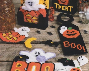 Vintage PDF plastic canvas pattern - Boo Collection