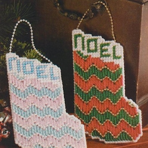 PDF plastic canvas pattern - Noel Stocking Sachets