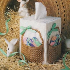 Vintage PDF plastic canvas pattern - Easter Basket Boutique