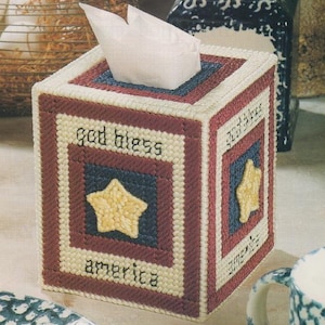 PDF plastic canvas pattern - American Blessing