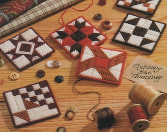 Vintage PDF plastic canvas pattern - pleasing patchwork