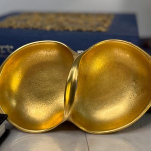 Vintage Pickard China Gold Daisy & Rose 8 1/2&quot; Candy / Trinket / Bon Bon / Mint Dish with Handle #399 Excellent