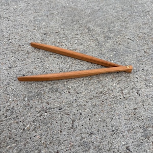 Wood Tongs, Cherry Toaster Tongs, Natural springy utensils.