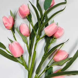 Pink Silk Tulip Bouquet: 24 Inch Spring Wedding Arrangement