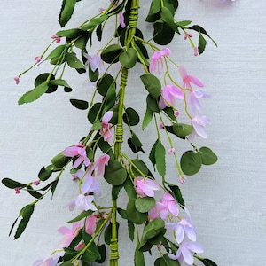 Artificial Pink Flower Garland 5ft – Hanging Vine for Spring Wedding, Nursery or Home Decor