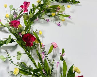 Floral Garland: Rose & Chrysanthemum Spring Decor (5ft)