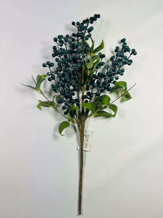 Artificial Blueberry Stem: 24" Faux Berry Floral Pick
