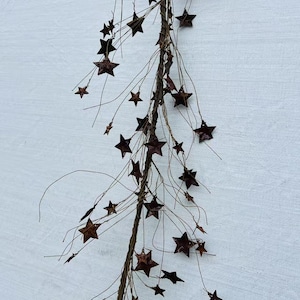 Rustic Metal Star Garland Primitive Farmhouse Wall Door Swag Country Americana Home Decor