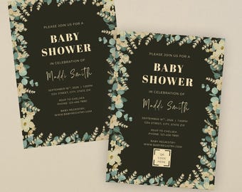Invitación personalizada para baby shower de género neutro: descarga de plantilla editable
