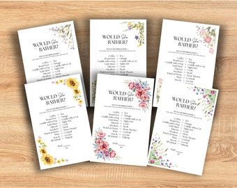 Juego de despedida de soltera Wildflower: paquete de 4 juegos + tarjeta de consejos - Descarga digital