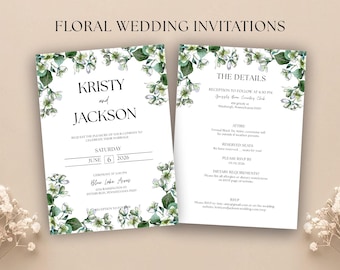 Invitaciones de boda florales - Impresas
