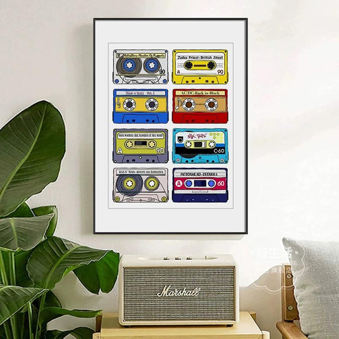 Retro Cassette Tape Poster - Vintage Music Wall Art - 80s Rock & Metal ...