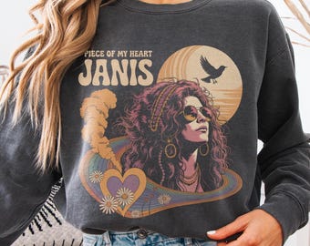 Soft Vintage Style Band Sweatshirt, Retro Classic Rock Inspired Graphic Sweatshirt, Unisex Comfort Colors 70s Music Crew-neck Sweatshirt