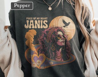 American Classics Maglietta Donna Janis Joplin 100% Cotone &ndash; Grafica Distrutta Concerto Louisville 1970