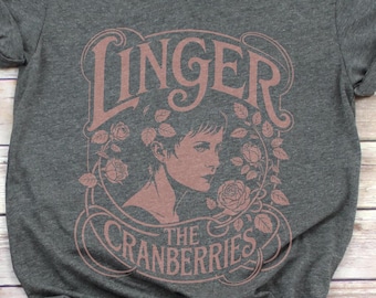 Cranberries Linger Shirt, 90s Band T-shirt, Alternative Rock Tee, Vintage Style Music tee, Retro Band Tee, V-neck Tshirt, Music Lover Gift