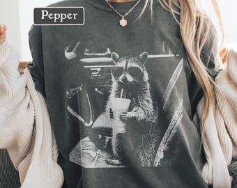 Funny Raccoon Shirt, Vintage Graphic Tee, Funny Graphic Tee, Retro Animal Shirt, Cool Raccoon Sunglasses Shirt, Unisex Comfort Colors Tee
