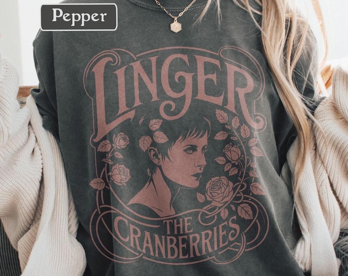 Cranberries Linger Graphic Tee, 90s Band T-Shirt, Alternative Music Shirt, Vintage Style Grunge Band Tee, Retro Relaxed Fit Festival Outfit