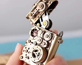 Steampunk / Zahnrad Feuerzeug Clock werk - Mechanisches Vintage Sammlerstück