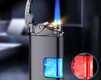 Velora / Premium Edel Gasfeuerzeug mit LED-Tankfenster - Nachfüllbar