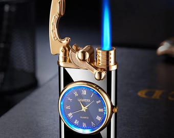 HourLight / Luxus Feuerzeug mit Uhr - Premium Gasfeuerzeug para Sammler