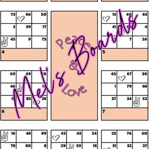 Peace & Love - 10 cartes, 90 boules de bingo