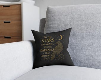 Dark Romance Quote Pillow: Book Nook Decor