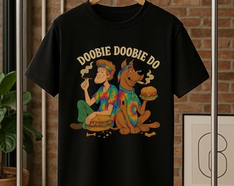 Buntes Doobie Doobie Do T-Shirt, Kiffer Retro Tee